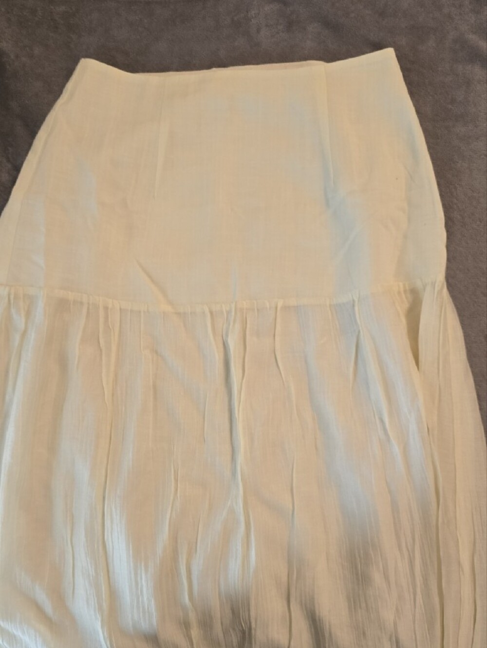 Commense Light Yellow A-Line Midi Skirt - Picture 4 of 10